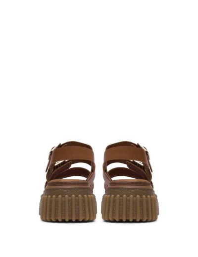 Women's sandals on a light platform - brown, comfortable, elegant!!!CLARKS (SKU)26185889