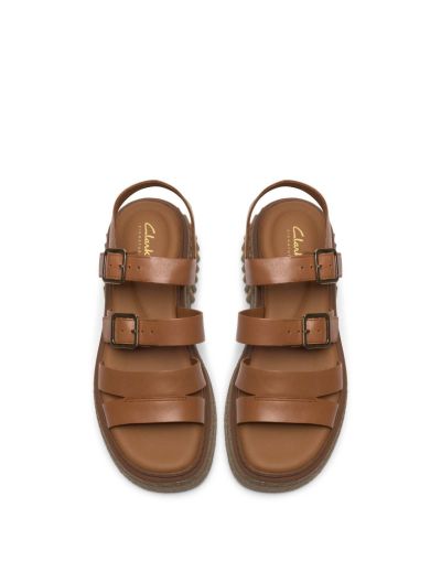 Women's sandals on a light platform - brown, comfortable, elegant!!!CLARKS (SKU)26185889