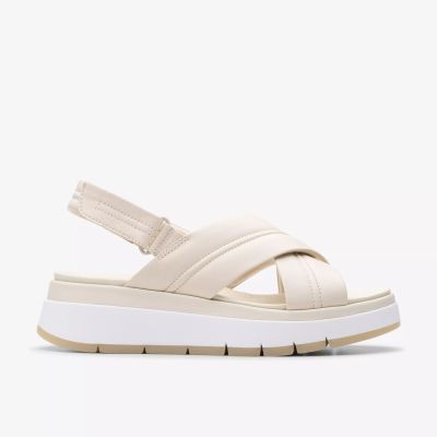 Women's Casual Comfortable Stylish Light Platform Sandal in Cream CLARKS (SKU)26181470