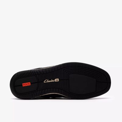 Мъжка кожена мокасина - тъмно синя с кафяви акценти CLARKS (SKU)26186198