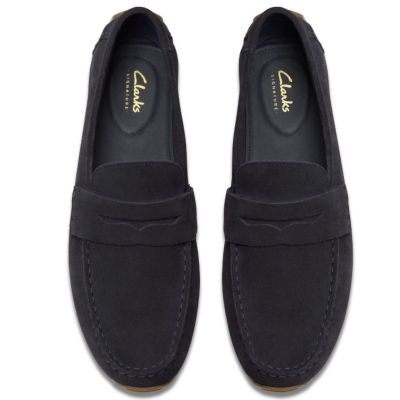 Мъжка класическа мокасина от тъмносин велур – елегантна и удобна!CLARKS (SKU)26184514