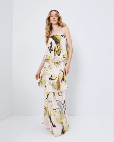 Women's dress with floral print and bare shoulders - elegant look ACCESS FASHION (SKU) 3374