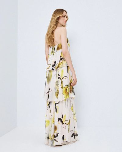 Women's dress with floral print and bare shoulders - elegant look ACCESS FASHION (SKU) 3374