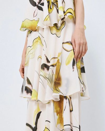 Women's dress with floral print and bare shoulders - elegant look ACCESS FASHION (SKU) 3374