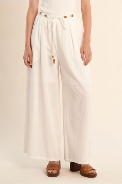 Women's summer trousers made of cotton and viscose with elastic waist MOLLY BRACKEN (SKU) LA1960EP