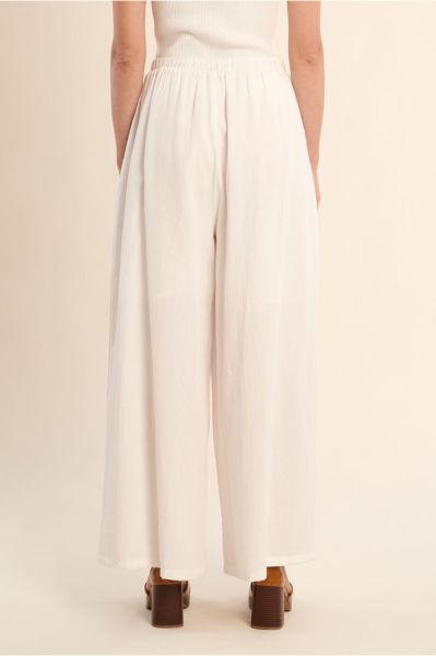 Women's summer trousers made of cotton and viscose with elastic waist MOLLY BRACKEN (SKU) LA1960EP