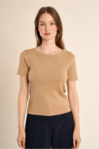 Women's short-sleeved blouse made of fine viscose knit MOLLY BRACKEN (SKU) LA1967EP