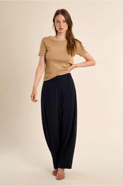 Women's short-sleeved blouse made of fine viscose knit MOLLY BRACKEN (SKU) LA1967EP
