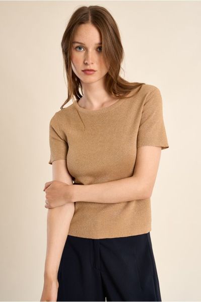 Women's short-sleeved blouse made of fine viscose knit MOLLY BRACKEN (SKU) LA1967EP