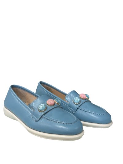 Women's casual shoes made of genuine leather in navy blue for style and comfort.RELAX ANATOMIC (SKU)1724
