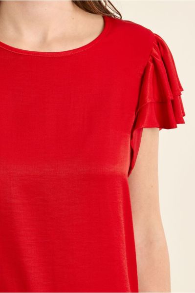 Women's short-sleeved blouse with spectacular ruffles - stylish and chic look MOLLY BRACKEN (SKU) LA1684EP