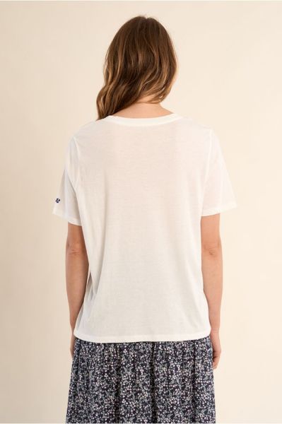 Women's White T-Shirt with inscription - Soft Cotton, Stylish Look MOLLY BRACKEN (SKU) ZT10EE