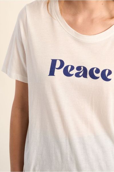 Women's White T-Shirt with inscription - Soft Cotton, Stylish Look MOLLY BRACKEN (SKU) ZT10EE