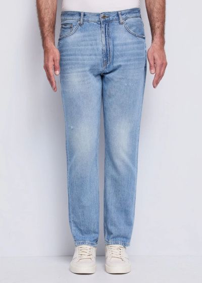 Men's denim jeans with straight leg, light wash, comfortable and stylish GAUDI (SKU)611GU26026