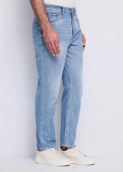 Men's denim jeans with straight leg, light wash, comfortable and stylish GAUDI (SKU)611GU26026