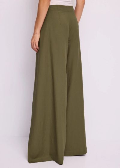 Women's linen trousers with a loose wide leg line GAUDI (SKU) 611FD25036