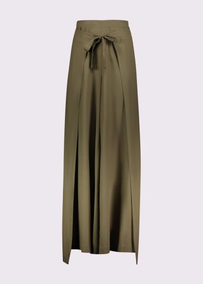 Women's linen trousers with a loose wide leg line GAUDI (SKU) 611FD25036