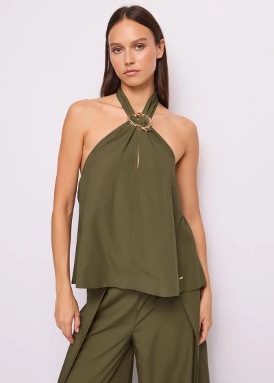 Elegant women's top with built-in jewel - class and style GAUDI (SKU) 611FD45057