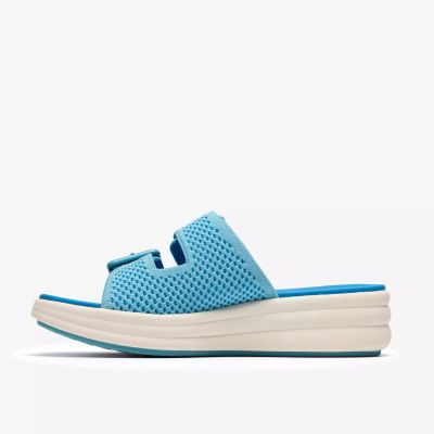 Women's slippers with a light platform in blue - elastic and comfortable CLARKS (SKU)26187009