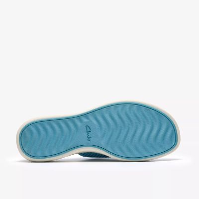 Women's slippers with a light platform in blue - elastic and comfortable CLARKS (SKU)26187009