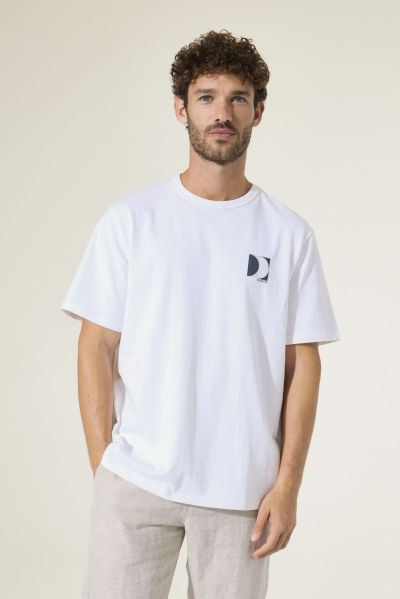 Men's white t-shirt with attractive print on the back GARCIA (SKU) P2612O1