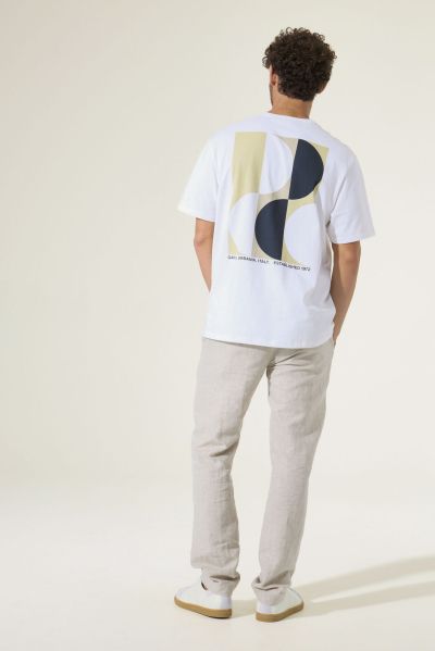 Men's white t-shirt with attractive print on the back GARCIA (SKU) P2612O1