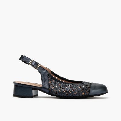 Women's indigo sandals with low heels - Elegant, comfortable for summer. PITILLOS (SKU)11121