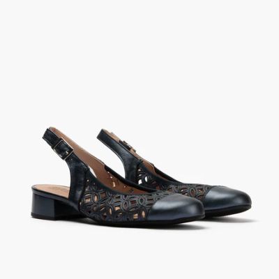 Women's indigo sandals with low heels - Elegant, comfortable for summer. PITILLOS (SKU)11121