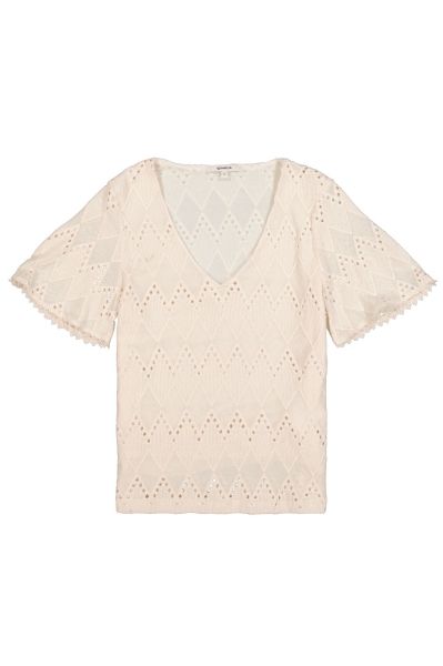 Elegant women's blouse with short sleeves made of cotton lace - stylish and comfortable GARCIA (SKU) O260007