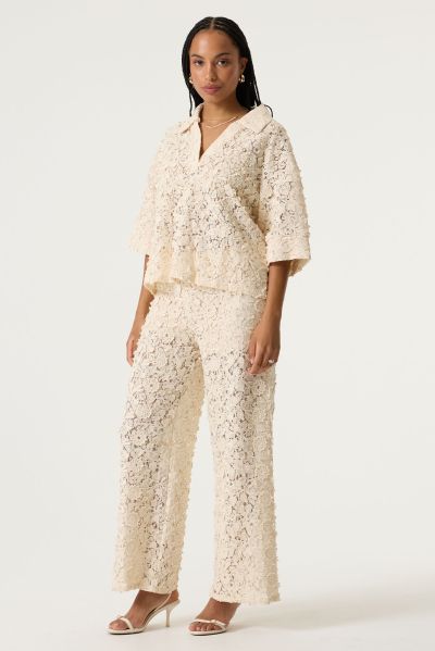 Women's trousers with exquisite floral cotton lace - style and comfort GARCIA (SKU) Q260117