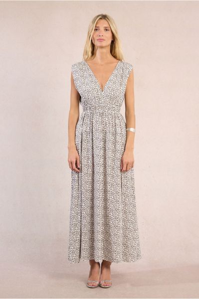Women's dress with leopard print - elegant and stylish MOLLY BRACKEN N301EE
