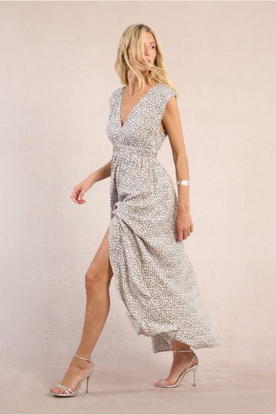 Women's dress with leopard print - elegant and stylish MOLLY BRACKEN N301EE