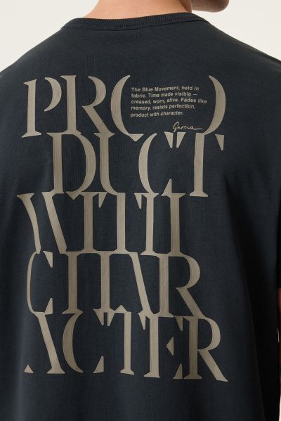 Men's dark blue T-shirt with attractive lettering on the back - style and comfort GARCIA (SKU) P2612O2