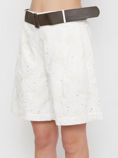 Elegant women's 3/4 pants with lace and belt - summer, modern and comfortable LE SORTE DEL SOLE (SKU)4010,