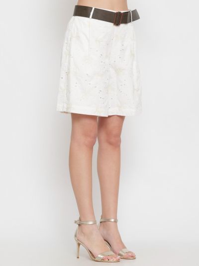 Elegant women's 3/4 pants with lace and belt - summer, modern and comfortable LE SORTE DEL SOLE (SKU)4010,
