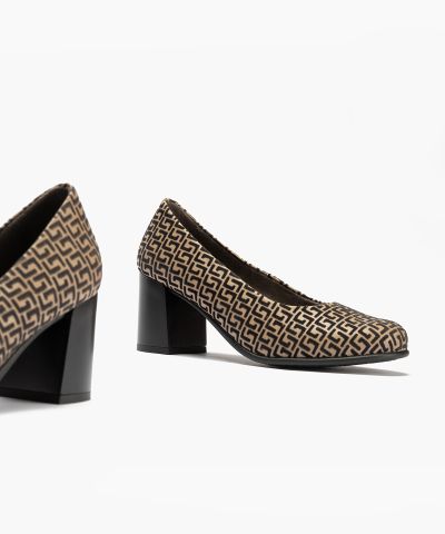 Women's Elegant High Heel Shoes with Modern Colorful Shapes!!!PITILLOS (SKU)11655