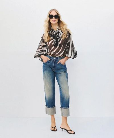 Дамски дънки с прав крачол, висока талия - Класически и удобни  ACCESS FASHION (SKU)64-5303