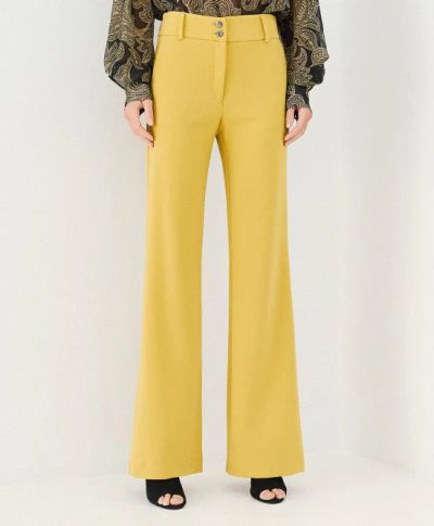 Дамски жълт панталон права кройка - стилен и удобен за ежедневието ви.ACCESS FASHION (SKU)5038