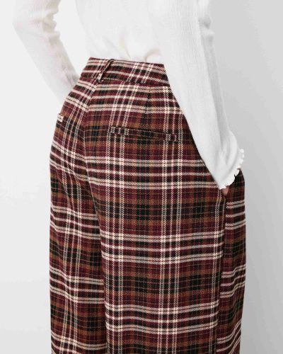 Дамски елегантни карирани панталони за офис и ежедневие GRACE&MILA (SKU)13036