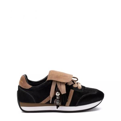Modern and comfortable women's black sneakers with fur!TOSCA BLU (SKU)2604S064