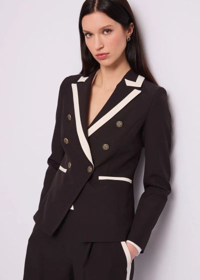 Women's double-breasted blazer in technical fabric – style and elegance by GAUDI (SKU) 621FD35017
