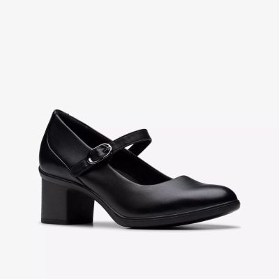 Women's Black Mid-Heel Shoes with Strap – Style and Comfort for Every Day!!! CLARKS (SKU) 26182996