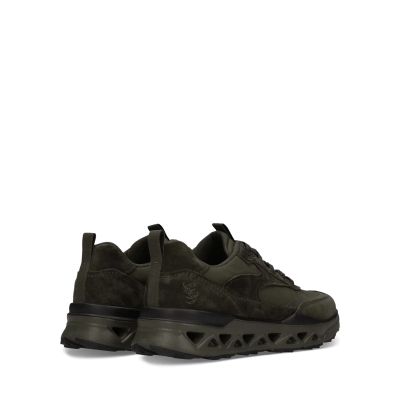 Women's green suede sneaker – elegant, comfortable, with a modern design. SALAMANDER (SKU) ARR02