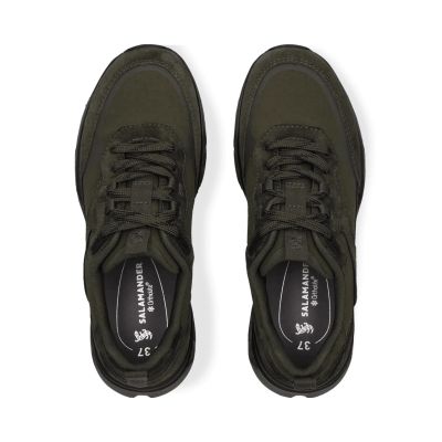 Women's green suede sneaker – elegant, comfortable, with a modern design. SALAMANDER (SKU) ARR02