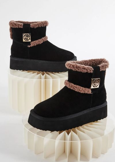 Women's black suede ankle boots – Style and comfort in every step GAUDI (SKU) V6465418
