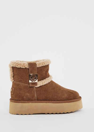 Women's casual suede ankle boots – light brown GAUDI (SKU) V6465481