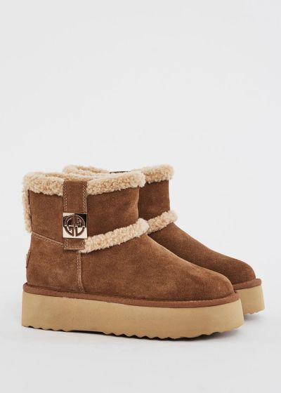 Women's casual suede ankle boots – light brown GAUDI (SKU) V6465481