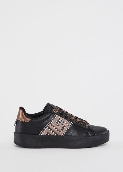 Women's black sneakers with embroidered logo – stylish, comfortable, and trendy for everyday wear – GAUDI (SKU) V6465632