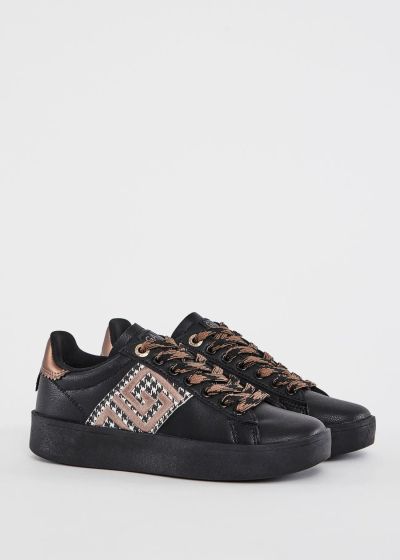 Women's black sneakers with embroidered logo – stylish, comfortable, and trendy for everyday wear – GAUDI (SKU) V6465632