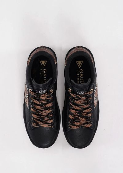 Women's black sneakers with embroidered logo – stylish, comfortable, and trendy for everyday wear – GAUDI (SKU) V6465632